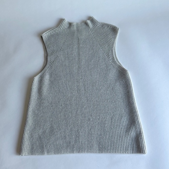New Wilfred Aritzia Mock Neck Grey 100% Wool Sleeveless Sweater Size M - Picture 10 of 12